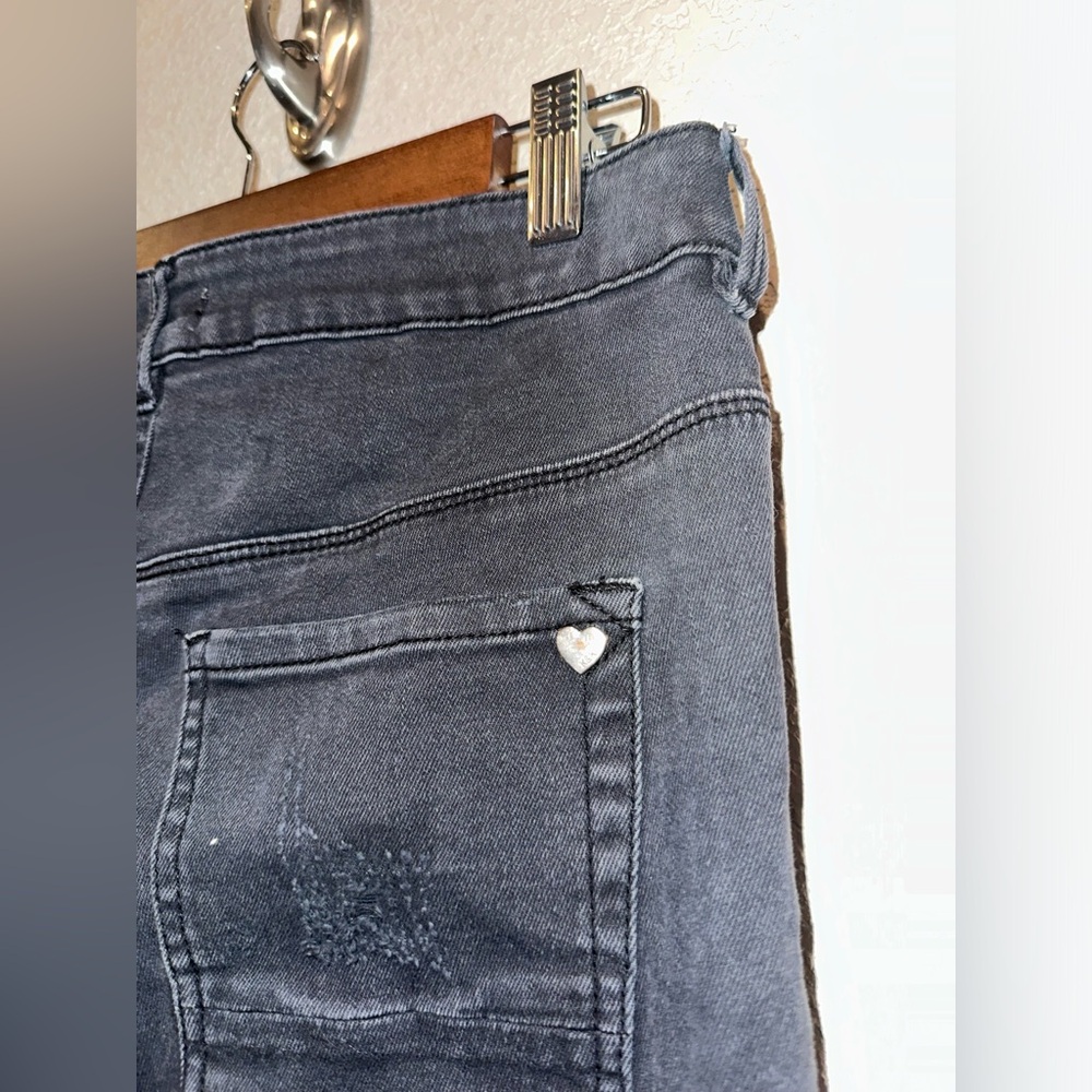 Kendall + Kylie Black Distressed Retro Jeans Ripped Skinny Mid Rise Size 9 - Picture 8 of 11